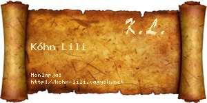 Kóhn Lili névjegykártya
