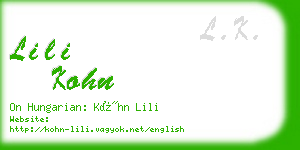 lili kohn business card